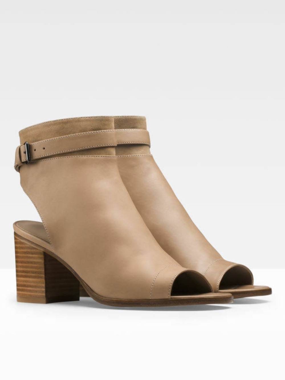Vince Jane peep toe block heel ankle bootie Size 10 taupe